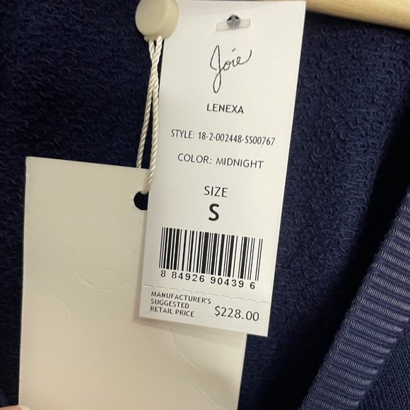 JOIE lenexa cropped sweatshirt in midnight size S - Picture 7 of 9